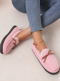 Bow Round Toe Flat Slip-Ons - Trendsi - Flyclothing LLC