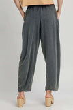 Umgee Elastic Waist Baggy Fit Pants with Pockets - Trendsi - Flyclothing LLC
