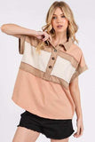 Mittoshop Mineral Washed Half Button Polo Top - Trendsi - Flyclothing LLC