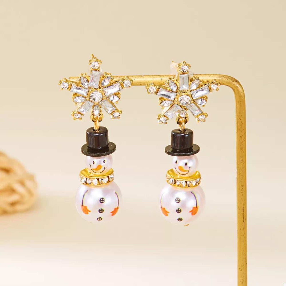 Christmas Snowman Drop Earrings - Trendsi - Flyclothing LLC