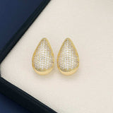 18K Gold-Plated Zircon Teardrop Earring - Trendsi - Flyclothing LLC