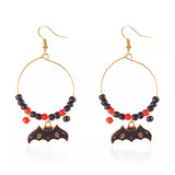 Halloween Bat Charm Hoop Earrings - Trendsi - Flyclothing LLC