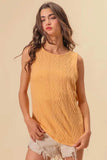 BiBi Textured Sweather Knit Twist Back Sleeveless Top - Trendsi - Flyclothing LLC