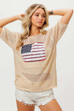 BiBi Sequin American Flag Knit Cover Up - Trendsi - Flyclothing LLC