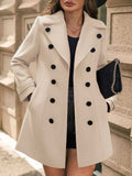 Double-Breasted Wool Blend Overcoat - Trendsi - Flyclothing LLC