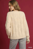 Umgee Pearl-Embellished Long Sleeve Sweater - Trendsi - Flyclothing LLC