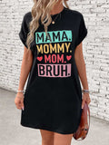 Letter Graphic Short Sleeve Mini Tee Dress - Trendsi - Flyclothing LLC