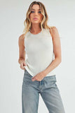 Aemi + Co Ribbed Round Neck Knit Tank - Trendsi - Flyclothing LLC