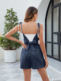 Smocked Tie Back Spaghetti Strap Romper - Trendsi - Flyclothing LLC