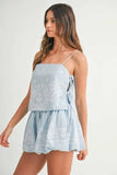 MABLE Embroidered Crop Cami and Balloon Mini Skirt Set - Trendsi - Flyclothing LLC
