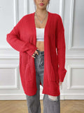 Open Front Drop Shoulder Cardigan - Trendsi - Flyclothing LLC