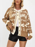 Floral Pattern Button-Down Cardigan - Trendsi - Flyclothing LLC