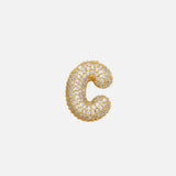Gold-Plated Inlaid Zircon Letter Necklace - Trendsi - Flyclothing LLC