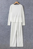 Round Neck Long Sleeve Top and Drawstring Pants Lounge Set - Trendsi - Flyclothing LLC