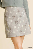 Umgee Animal Star Print Skirt with Back Zipper Closure - Trendsi - Flyclothing LLC