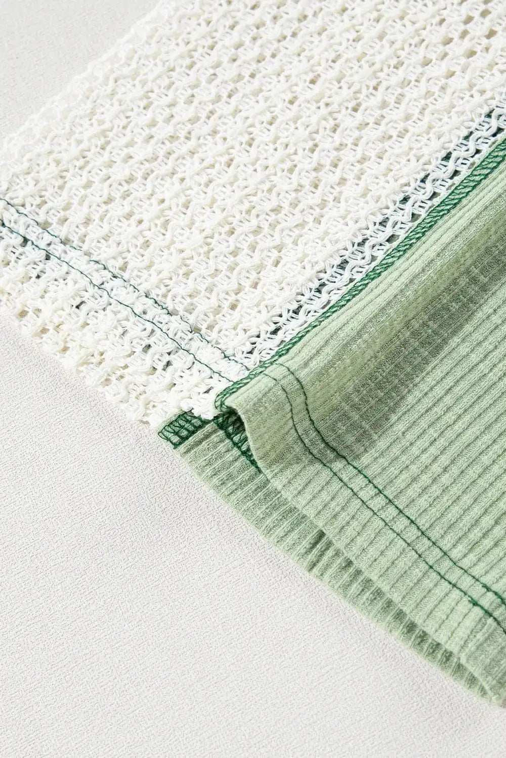 Lace Detail Contrast V-Neck Long Sleeve Blouse - Trendsi - Flyclothing LLC