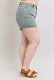 Judy Blue Full Size Hw Garment Dyed & Back Pkt Embroidery Shorts Plus Size - Trendsi - Flyclothing LLC