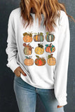 Pumpkin Graphic Long Sleeve Sweatshirt - Trendsi - Flyclothing LLC