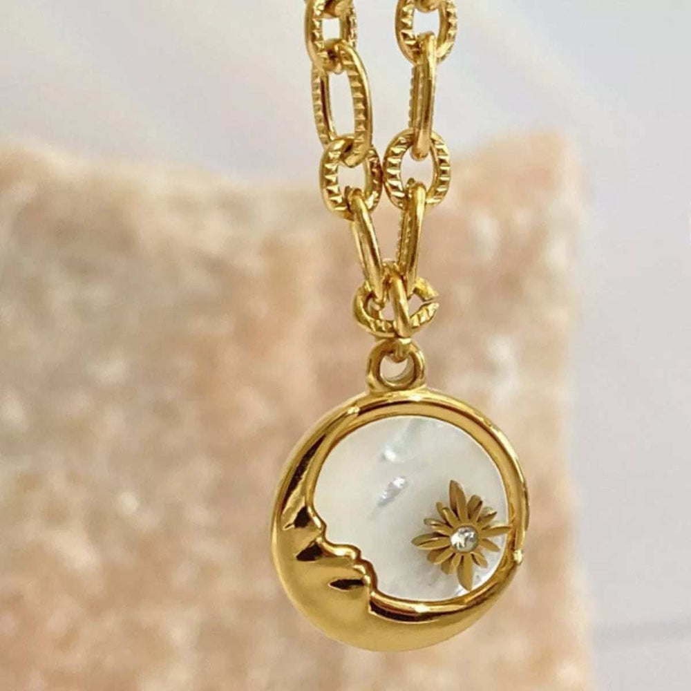 18K Gold-Plated Titanium Steel Pendant Necklace - Trendsi - Flyclothing LLC