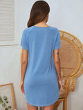 Round Neck Short Sleeve Lounge Dress - Trendsi - Flyclothing LLC