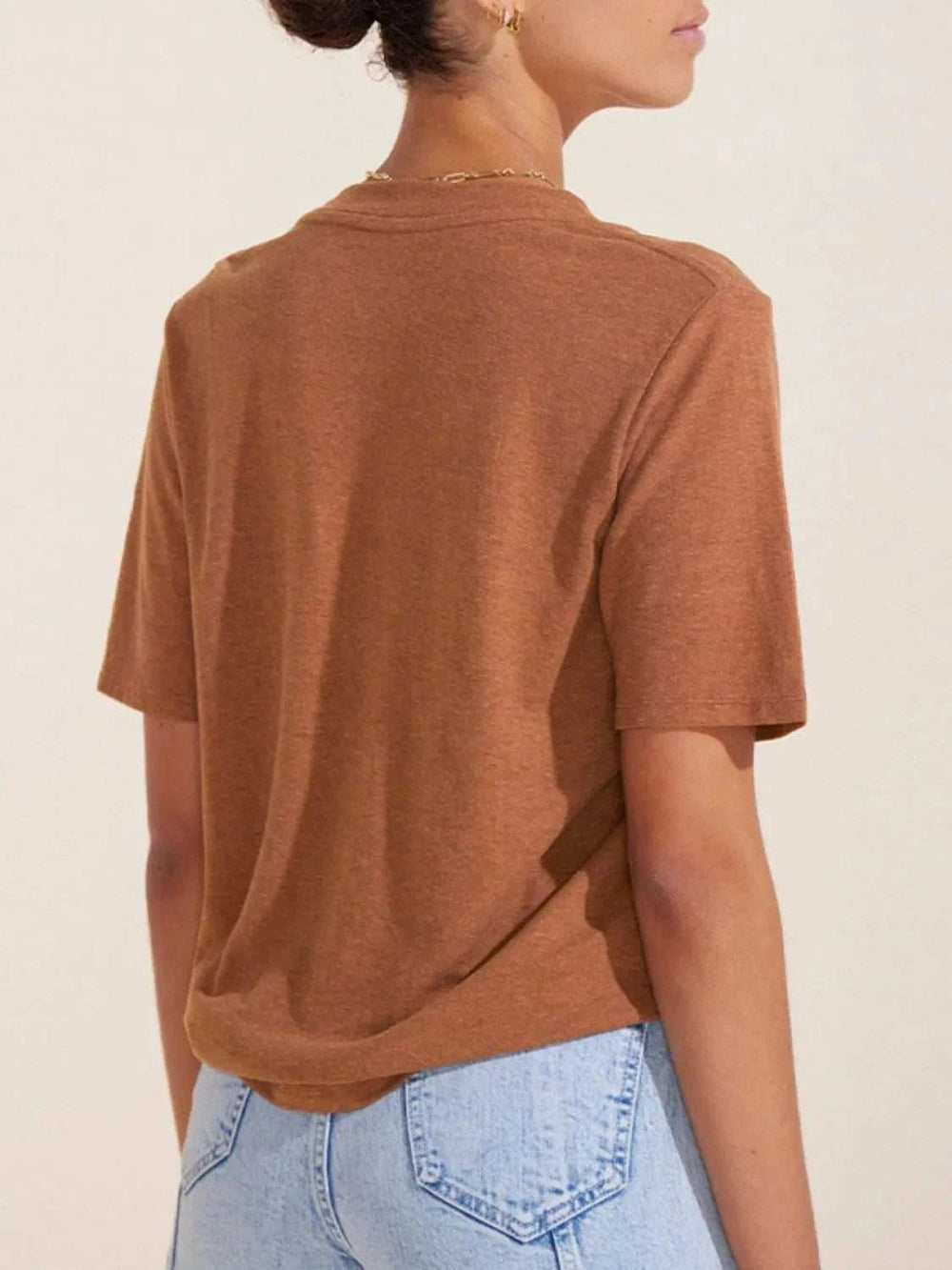 V-Neck Short Sleeve T-Shirt - Trendsi - Flyclothing LLC