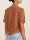 V-Neck Short Sleeve T-Shirt - Trendsi - Flyclothing LLC