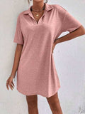 Johnny Collar Short Sleeve Polo Dress - Trendsi - Flyclothing LLC