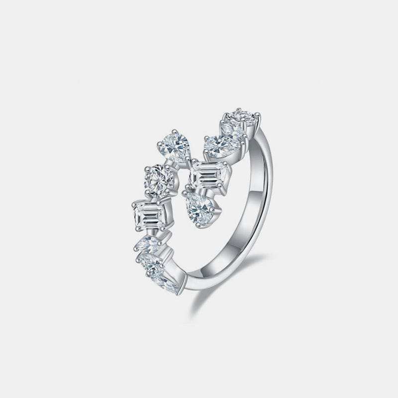 2.6 Carat Moissanite 925 Sterling Silver Bypass Ring - Trendsi - Flyclothing LLC