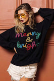 BiBi Tinsel Lettering Christmas Sweater - Trendsi - Flyclothing LLC