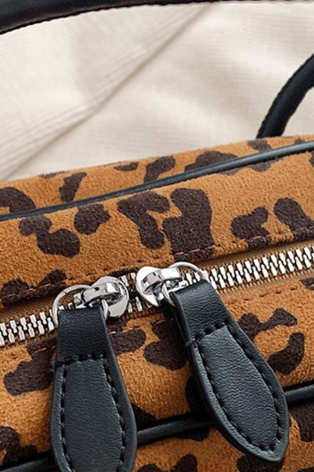 Leopard Suede Medium Shoulder Bag - Trendsi - Flyclothing LLC