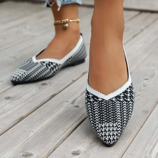 Point Toe Mesh Flat Slip-Ons - Trendsi - Flyclothing LLC