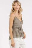 Mittoshop Crisscross Back Lace Detail V-Neck Cami - Trendsi - Flyclothing LLC