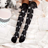 Christmas Bow Knee-High Socks - Trendsi - Flyclothing LLC