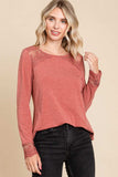 Super Lady Full Size Lace Detail Round Neck T-Shirt - Trendsi - Flyclothing LLC