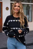 Angel Wings Heart Round Neck Long Sleeve Sweater - Trendsi - Flyclothing LLC