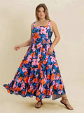 Plus Size Printed Square Neck Cami Dress - Trendsi - Flyclothing LLC