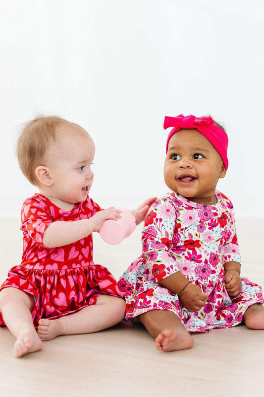 Hearts & Hugs 3/4 Sleeve Twirl Bodysuit - Mila & Rose ® - Flyclothing LLC