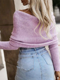 Long Sleeve Cropped Knit Top - Trendsi - Flyclothing LLC