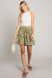Cotton Bleu by Nu Label Floral Printed Smocked Waist Skorts - Trendsi - Flyclothing LLC