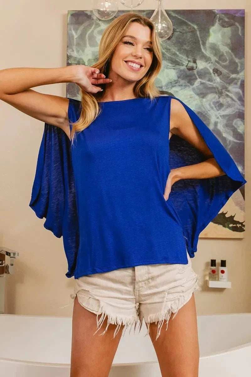 BiBi Fold Over Back Detailed Top - Trendsi - Flyclothing LLC