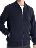 Men's Waffle Knit Baseball Collar Zip Up Jacket - Trendsi - Flyclothing LLC