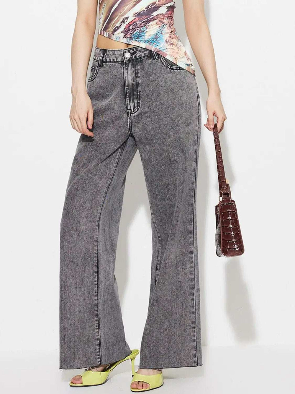 High Waist Bootcut Jeans with Pockets - Trendsi - Flyclothing LLC