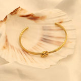 18K Gold-Plated Knot Open Bracelet - Trendsi - Flyclothing LLC