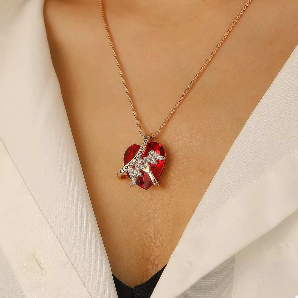 Heart-Shaped MOM Pendant Necklace - Trendsi - Flyclothing LLC