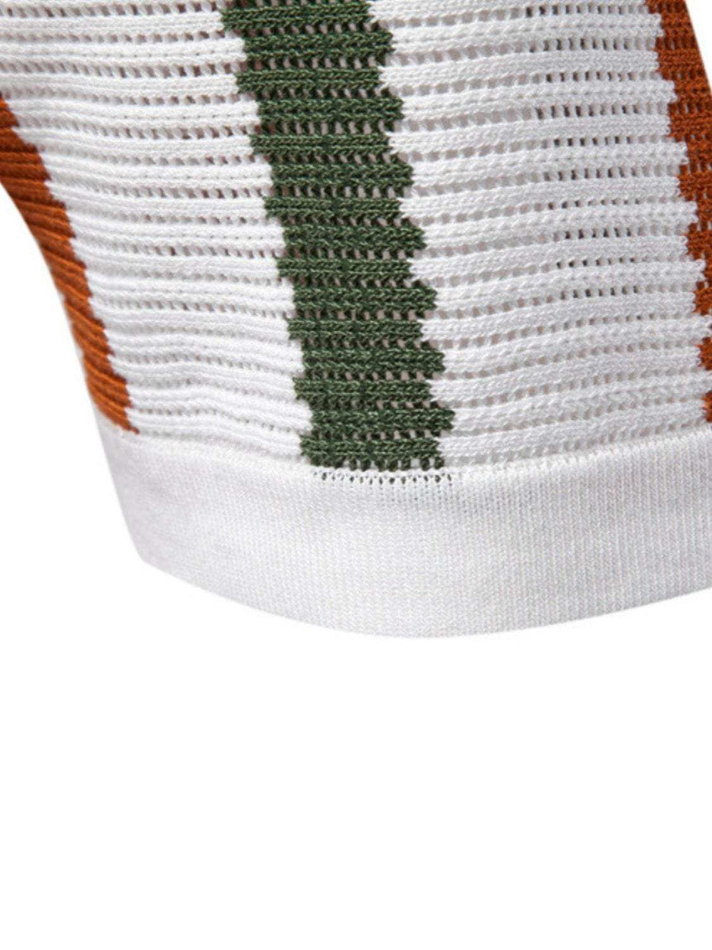 Men's Collared Neck Striped Knit Polo - Trendsi - Flyclothing LLC