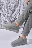 Letter M Suede Round Toe Slippers - Trendsi - Flyclothing LLC