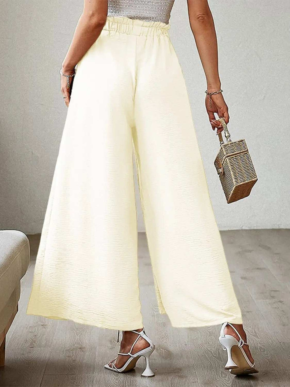 Tied Slit Wide Leg Pants - Trendsi - Flyclothing LLC