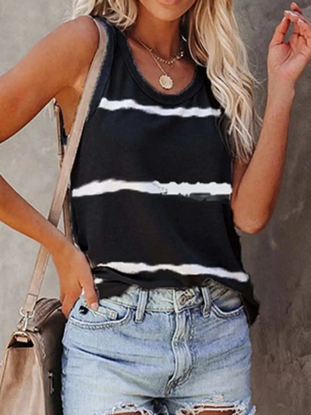 Full Size Tie-Dye Round Neck Tank - Trendsi - Flyclothing LLC