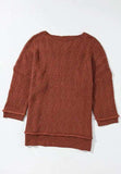 Diamond Round Neck Dropped Shoulder Sweater - Trendsi - Flyclothing LLC