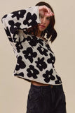 SO ME Loose Fit Flower Lightweight Sweater Top - Trendsi - Flyclothing LLC